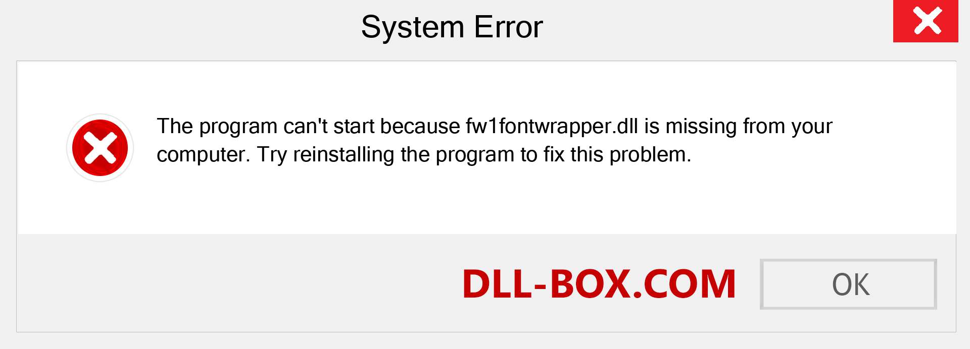  fw1fontwrapper.dll file is missing?. Download for Windows 7, 8, 10 - Fix  fw1fontwrapper dll Missing Error on Windows, photos, images